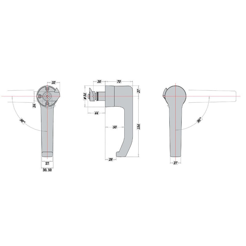 9001Collision Type Seafood Steam Box Door Handle Oven Hot-Blast Stove Knob Lock Cold Store Hinge Cabinet Kitchen Cookware