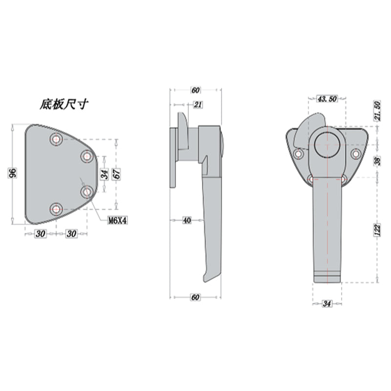 Stainless Steel Steam Box Door Handle Seafood Case Knob Oven Lock Cold Store Hinge Cabinet Pull Cookware Repair Part