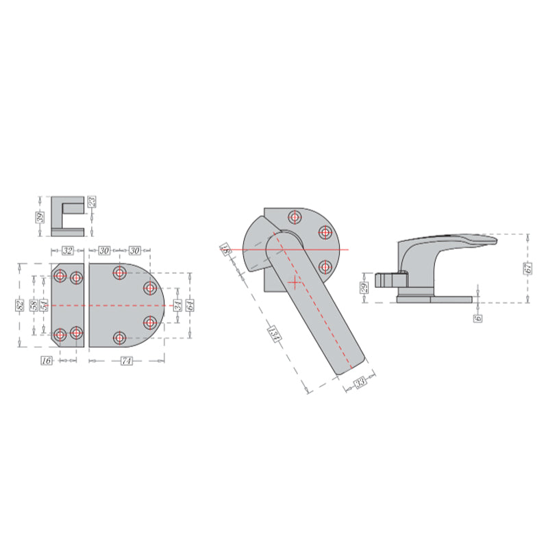 Stainless Steel Steam Box Door Handle Seafood Case Knob Oven Lock Cold Store Hinge Cabinet Pull Cookware Repair Part