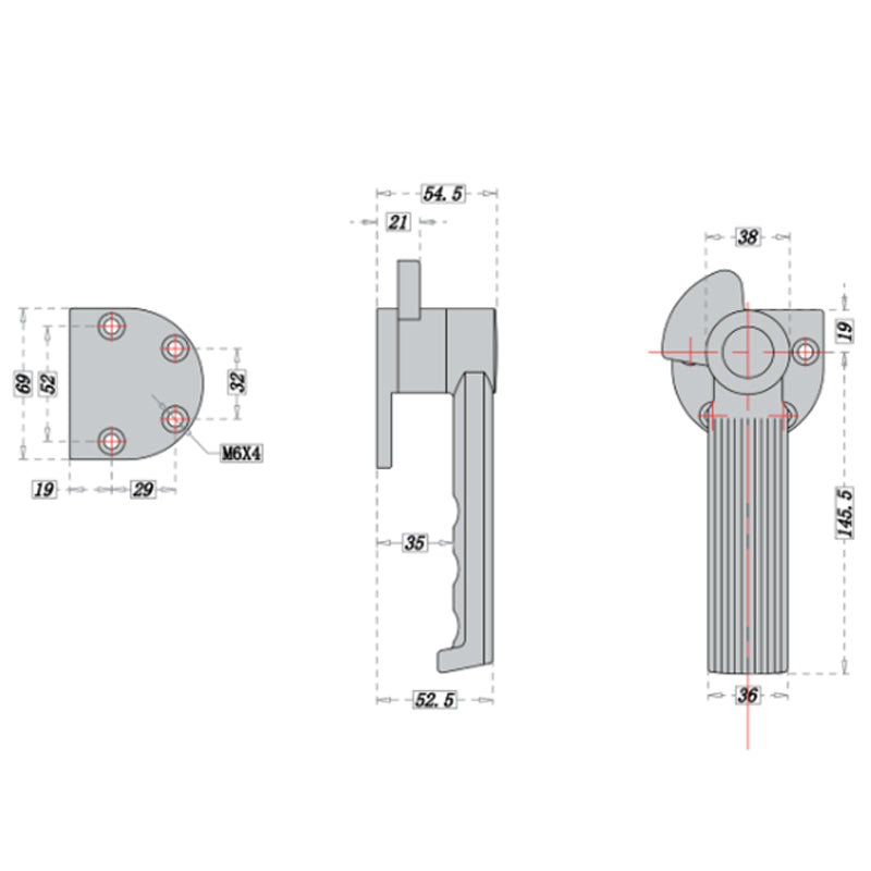 Stainless Steel Steam Box Door Handle Oven Knob Lock Cold Store Seafood Case Hinge Cabinet Pull Cookware Repair Part