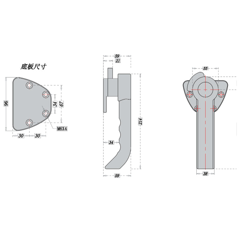 Stainless Steel Door Handle Hardware Lock Buckle for Seafood Steaming Cabinet Cold Storage Oven Kitchen Hardware Accessory