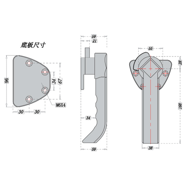 Stainless Steel Steam Box Door Handle Seafood Case Knob Oven Lock Cold Store Hinge Cabinet Pull Cookware Repair Part