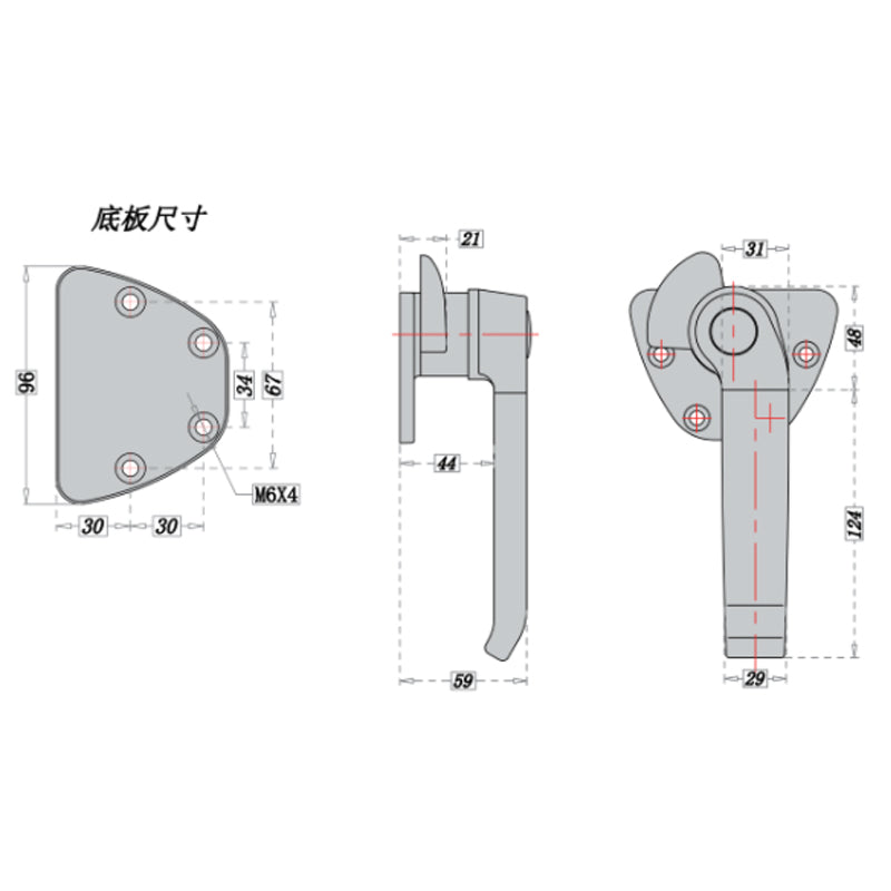 Zinc Alloy Door Handle for Seafood Steaming Cabinet Cold Storage Oven - Durable Hardware Buckle Lock