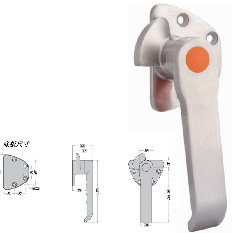 Stainless Steel Steam Box Door Handle Oven Knob Lock Cold Store Seafood Case Hinge Cabinet Pull Cookware Repair Part