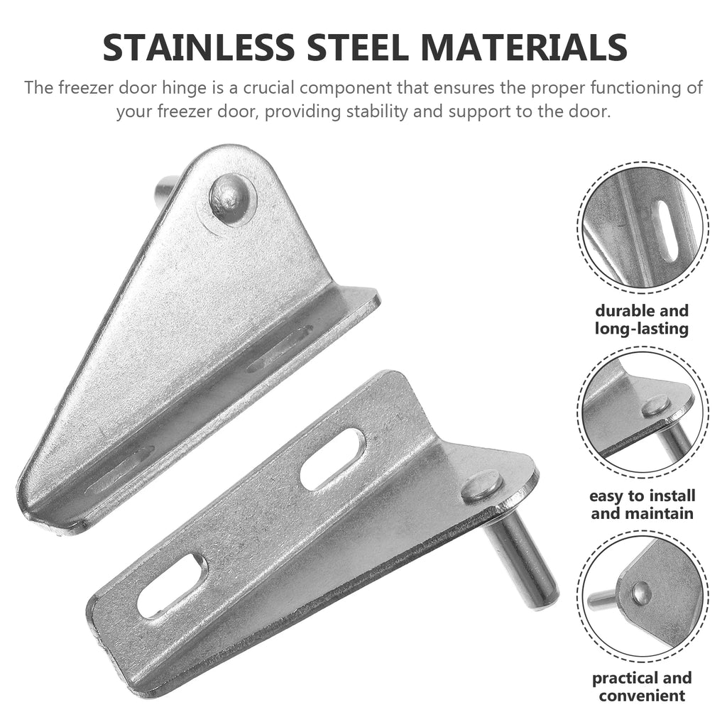 Stainless Steel Freezer Door Hinge Replacement Heavy Duty Metal Hinges For Refrigerator Repair Kit Durable Adjustable